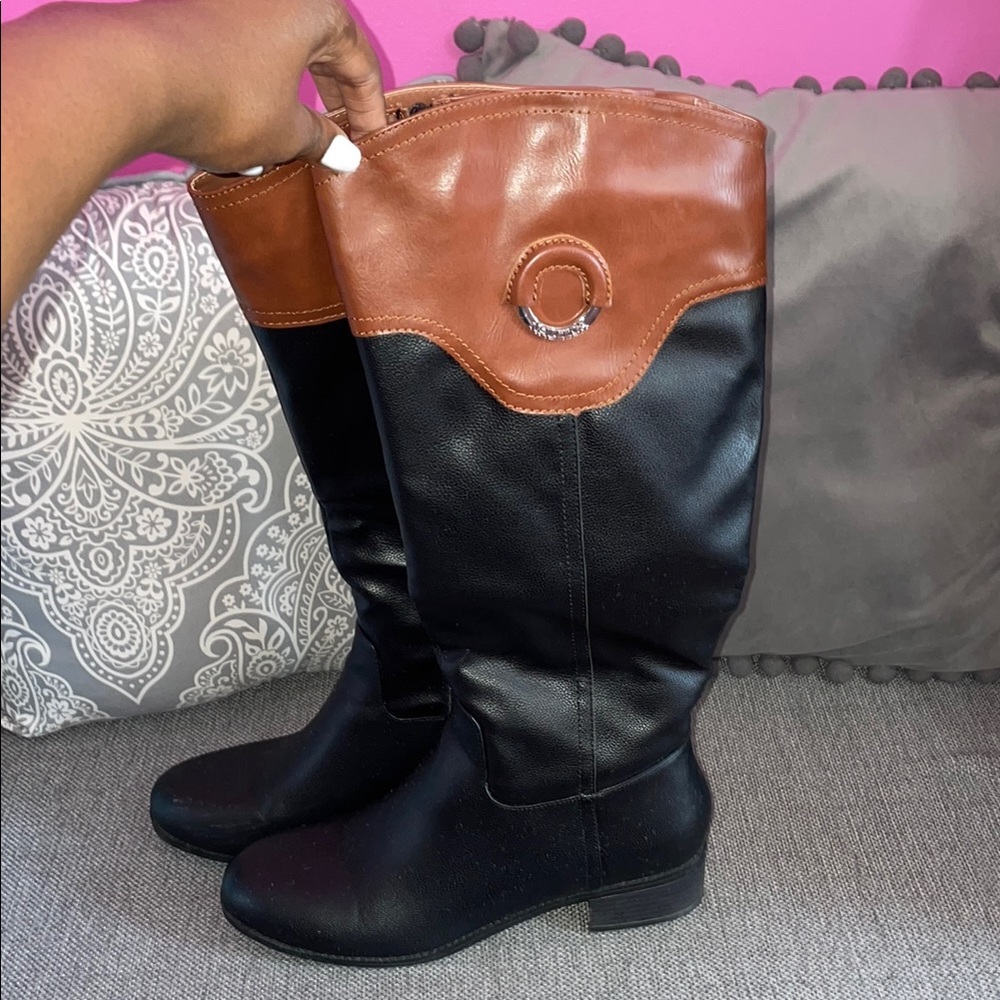 Nautica Black & Brown Women's Boots 🐎